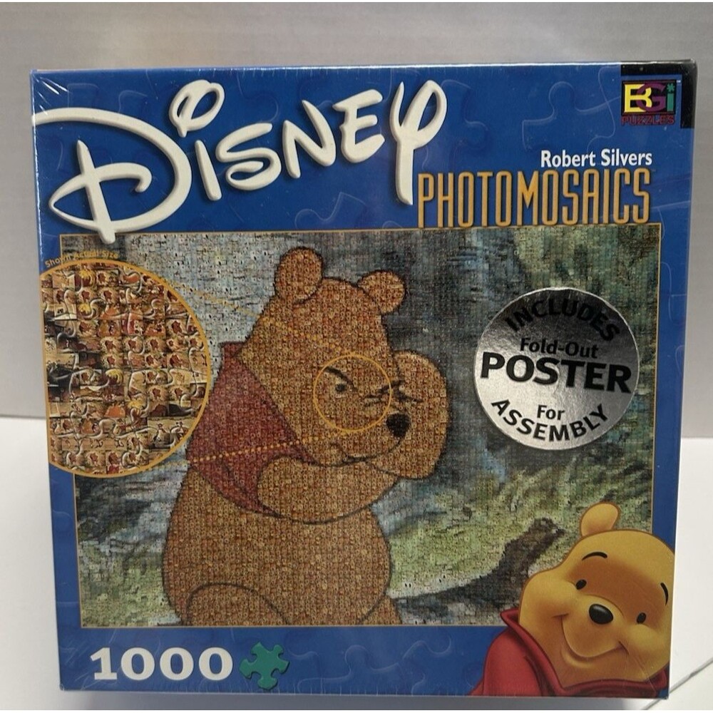 DISNEY Winnie the POOH Photomosaic 1000 Piece Jigsaw Puzzle Robert Silvers NEW